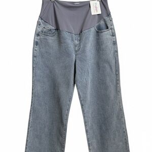 Maternity Jeans Size XXL Wide Leg Jeans - Over-The-Belly Comfort Fit
